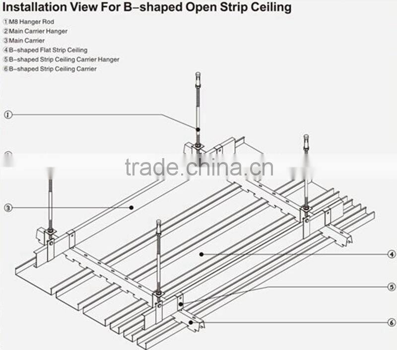 Modern B Shaped Aluminum Metal Strip Ceiling Panel
