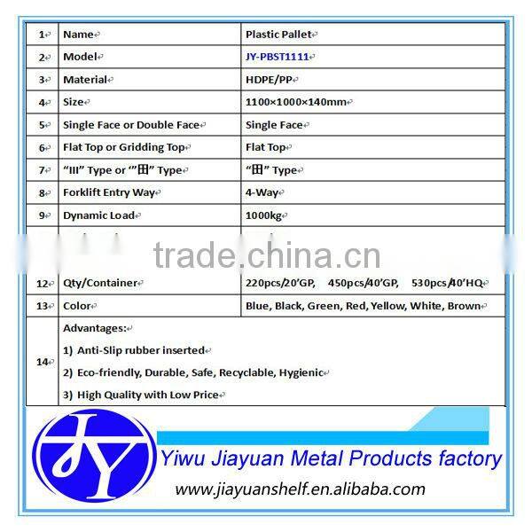1200*1000 perforated plastic pallet for sale