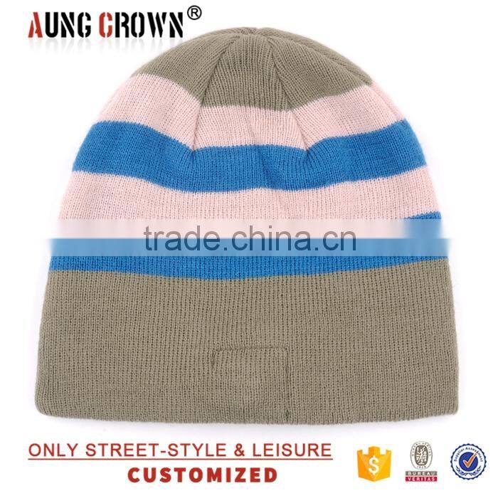 custom wholesale beanie/custom striped beanie hat/beanie beenie ski