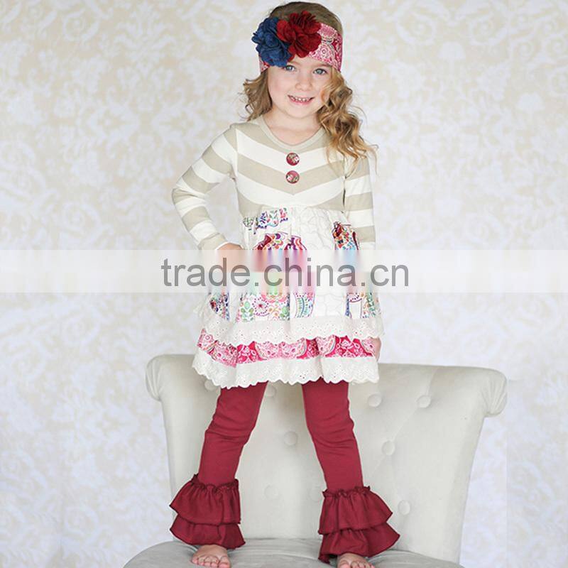 2015 hot sale adorable baby clothes thanksgiving girls outfit Fall Giggle Moon Remakes Children Boutique Clothing Sets Girl