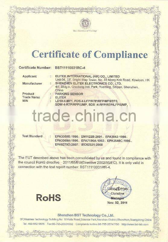 2013 Waterproof IP68 for truck reverse parking sensor