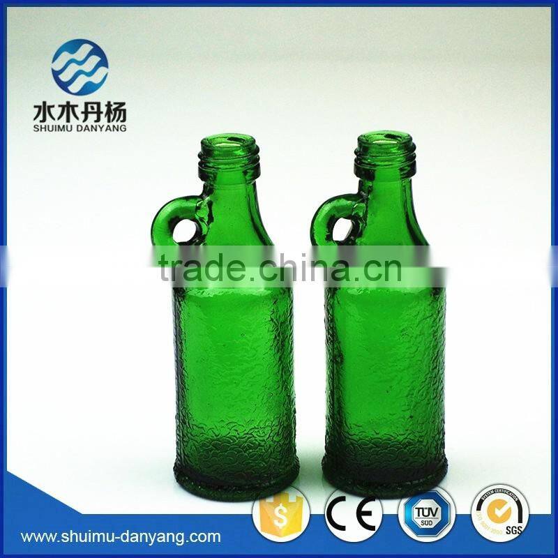 Green color 50ml liquor bottle glass wine bottle