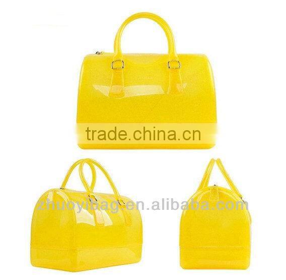 2014 New Silicone Vinyl Tote Jelly Candy Bags For Women