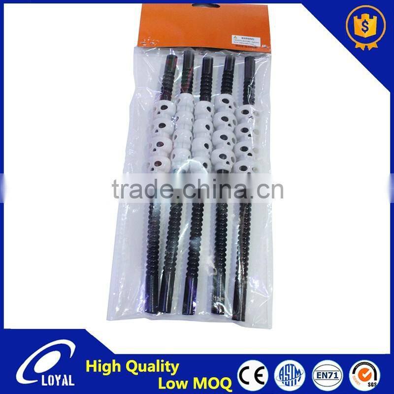 Halloween Skull Drinking Straw Crazy Plastic Flexible Drinking Straws With Skull