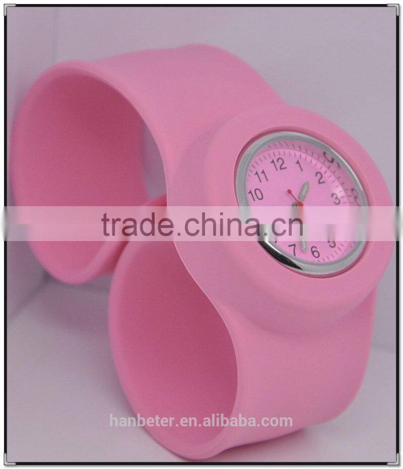 2014 latest hot sale unisex vogue colorful silicone slap watch digital ring watch