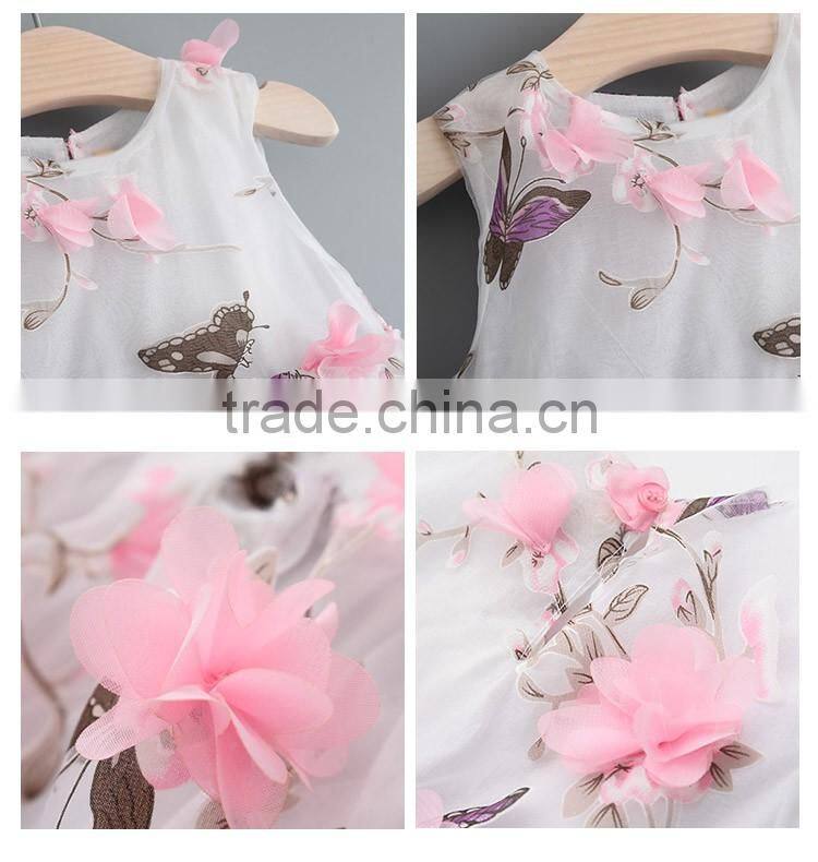 Popular Fancy Bowknot Sleeveless Stick Flower Girl Dress