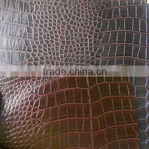 Crocodile emboss book binding cover material with non-woven backing