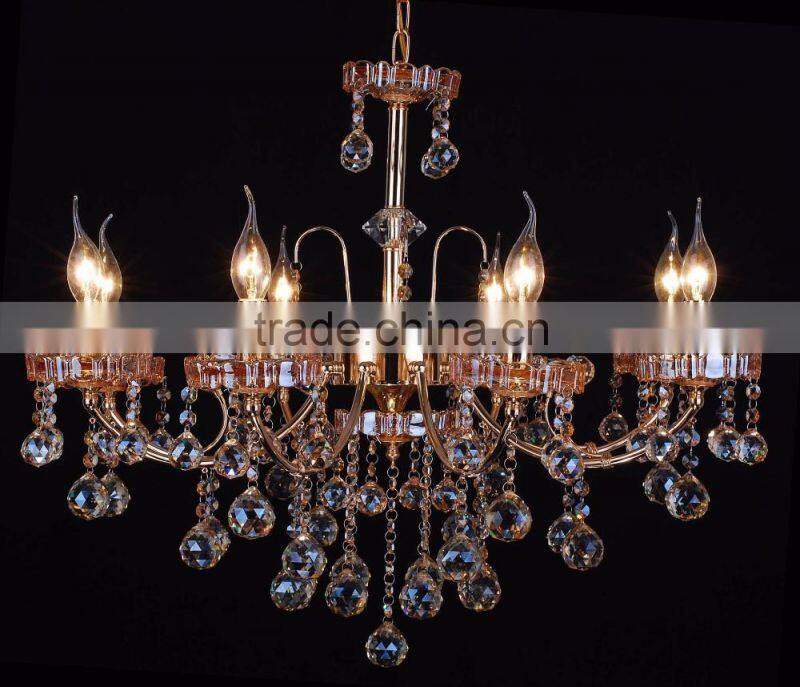 WD1822-3/5/8/8+4 Global Export Luxury Champagne Gold Iron K9 Crystal chandelier