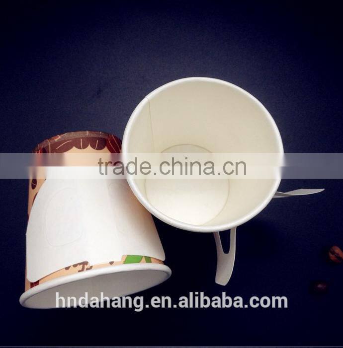 Printed Coffee Paper Cup Disposable coffee cup with handle