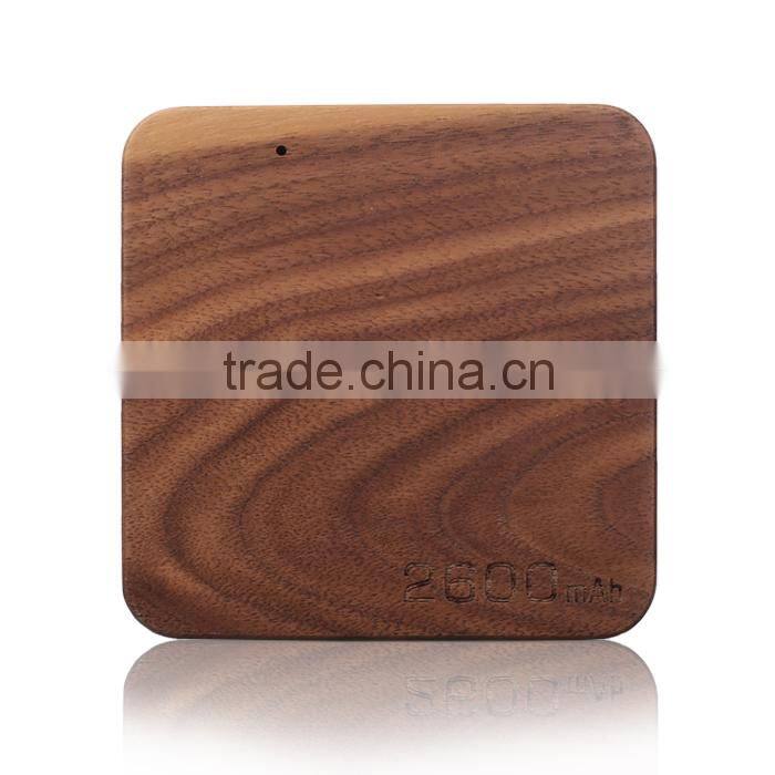 marvel universe 5200mah external wireless wooden power bank