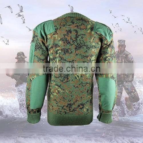 Woodland camo. high quality V colar military pullover for camping