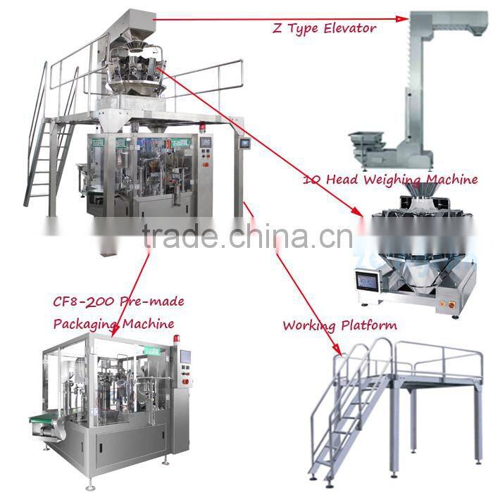 Banana Chips Automatic Doy Bag Packaging Machine-CF8-200 Model with Zipper Opening