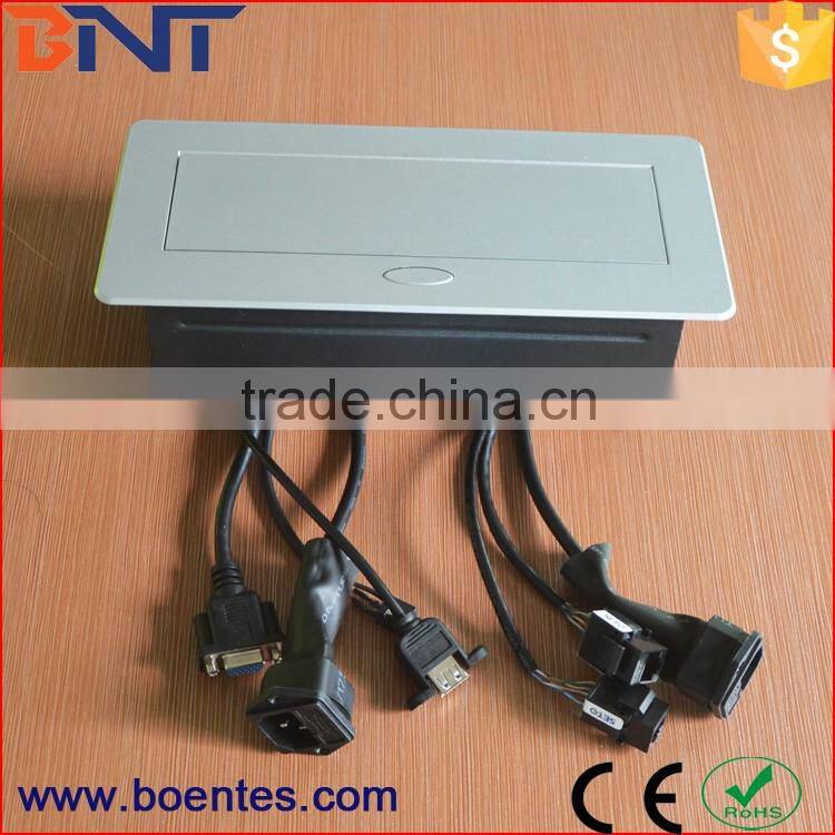 Table Desktop Pop Up Power Socket Box with Connector for Conference Power Solutions