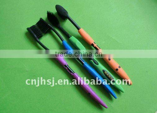 nano toothbrush for adult Black bristles Bamboo charcoal toothbrush