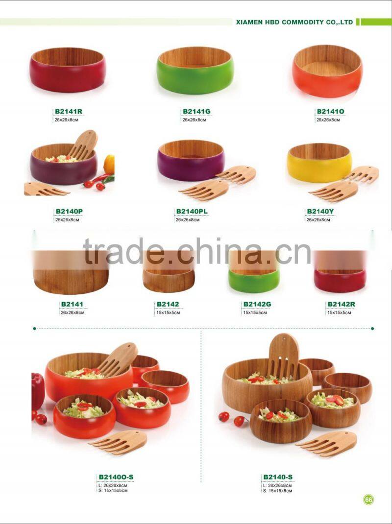2016 Xiamen HBD- high quality kitchen accessories of wood bamboo serving bowls