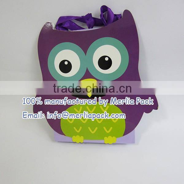 2016 Wholesale Luxury Gift Bags Merry Christmas Personalised Name Art Paper Owl Bags