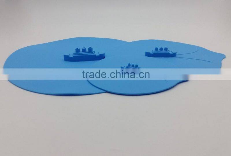 FDA food grade steam ship silicone pot cover lid for bowls, cups ,pans or containers set of 3