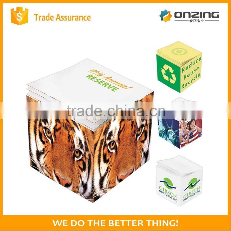 OEM custom printed sticky memo pad note cube for promotion