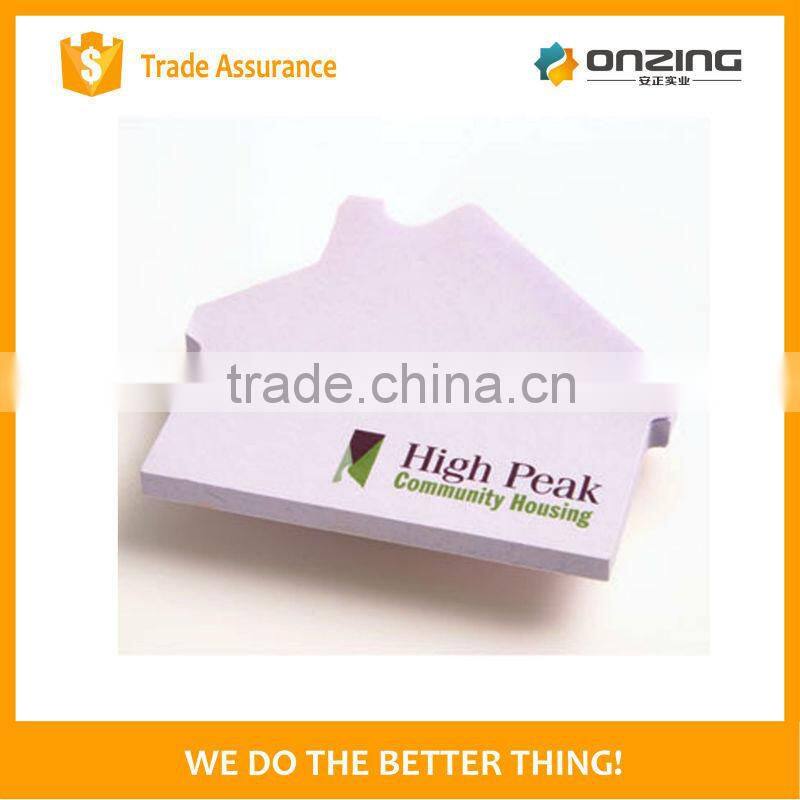 Onzing good quality die cut house shape with sticky as gifts for promotion