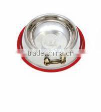 Skidproof stainless steel dog feeding bowl