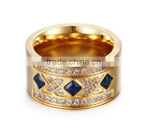 OEM manufacturer gold stainless steel birthstone ring