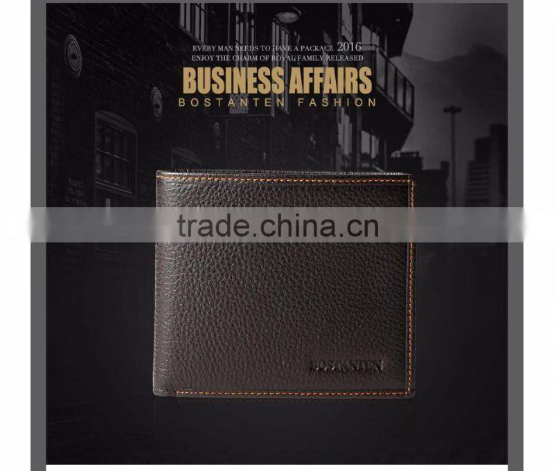 black simple plain cowhide leather men pocket hand purse