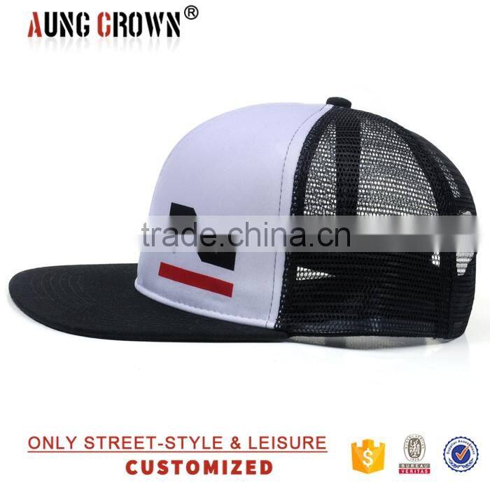 design your own custom design flat brim mesh trucker hats