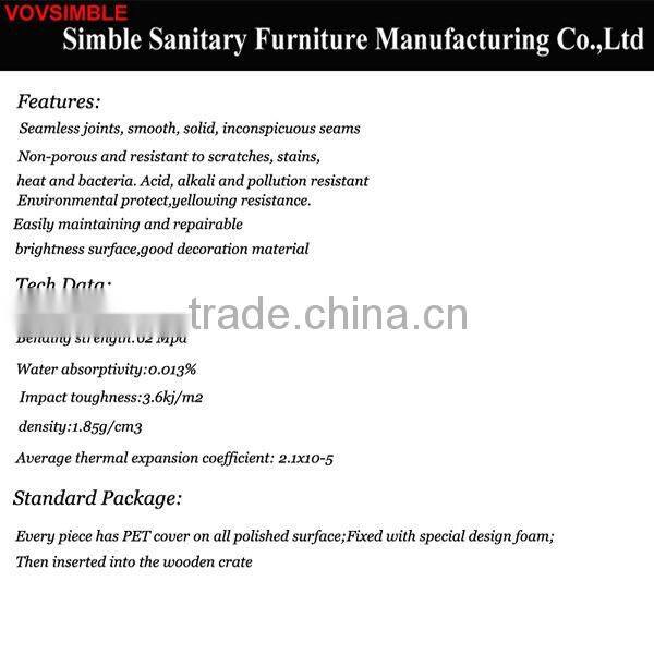 Fadeless pure acrylic solid surface Sheet,artificial marble sheet