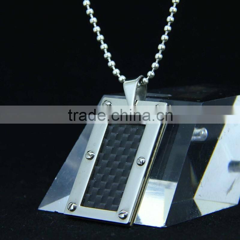 100% Authentic Material Black Tag Pendant Necklace For Man