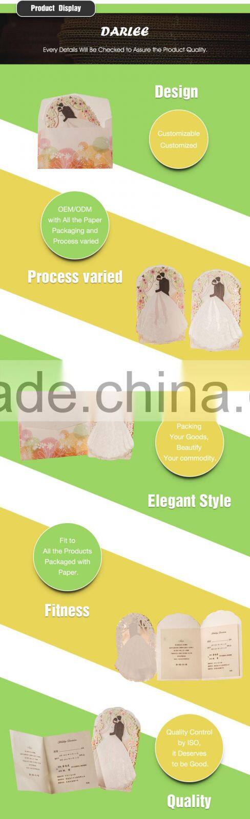 Chinese royal laser cut bengali wedding invitation card