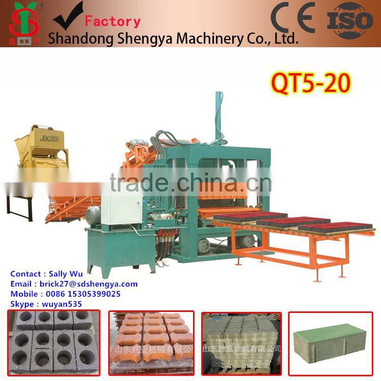 best QT4-20 automatic hydraulic block making machine price, interlocking cement brick machine