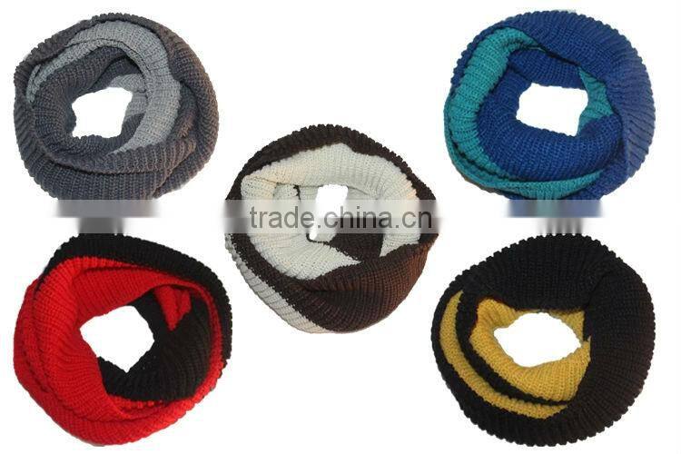 2015 Autumn Winter Warm Infinity 2 Circle Wool Blend Knit Neck Long Women's Scarf Shawl