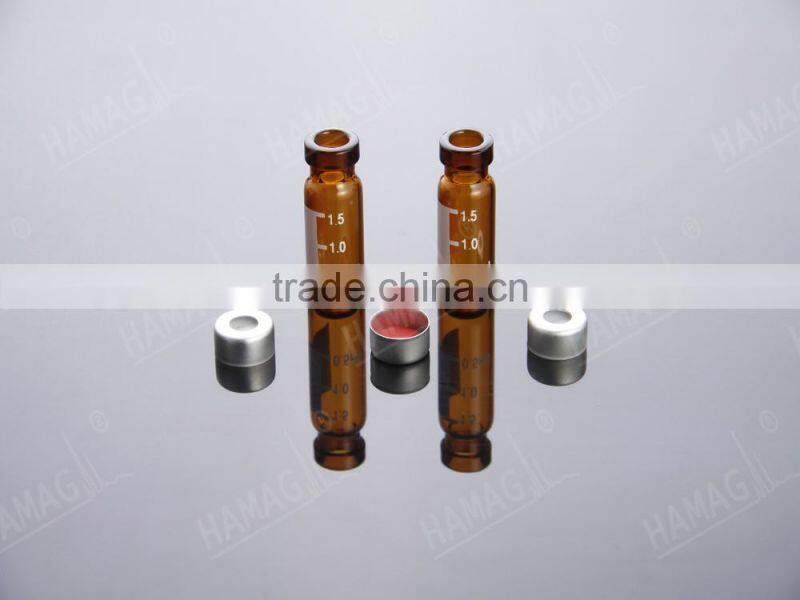 2ml lab glass amber sample HPLC vials crimp top USP type I