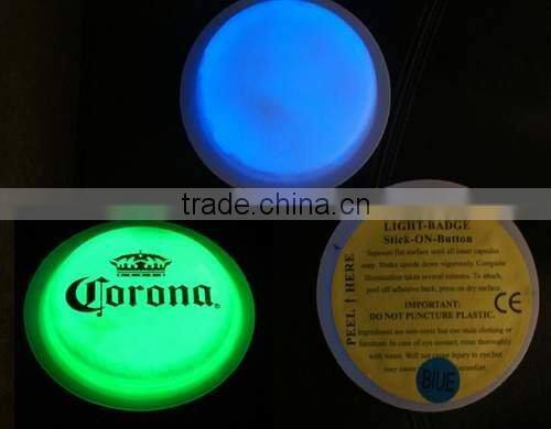 Round glow badge,glow in dark badges