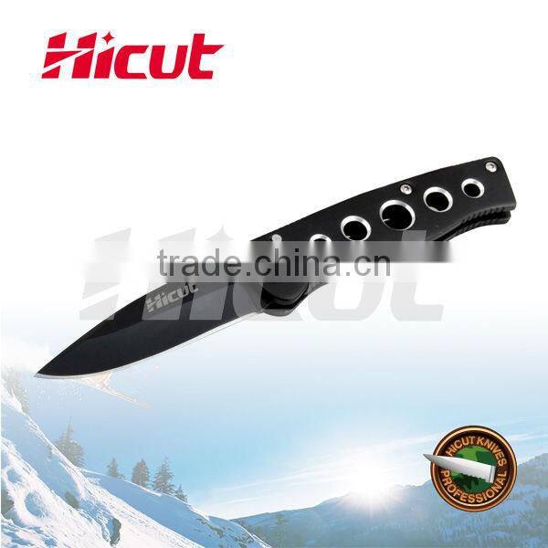 Black Coating Blade Liner Lock Folding Knife, Camping Knife With Clip