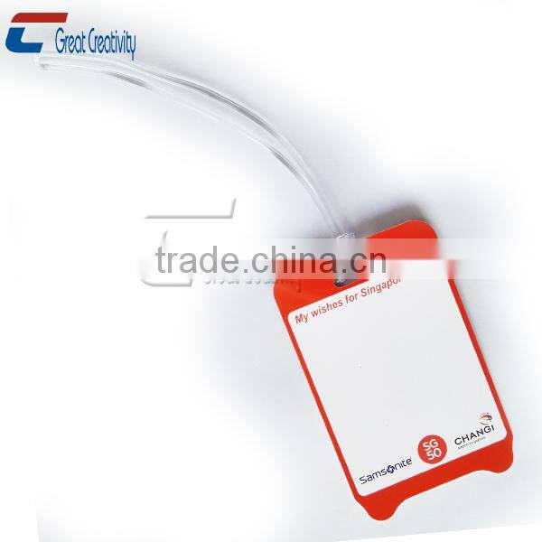 wholesale free designs plastic printed pocketed luggage tags for business cards