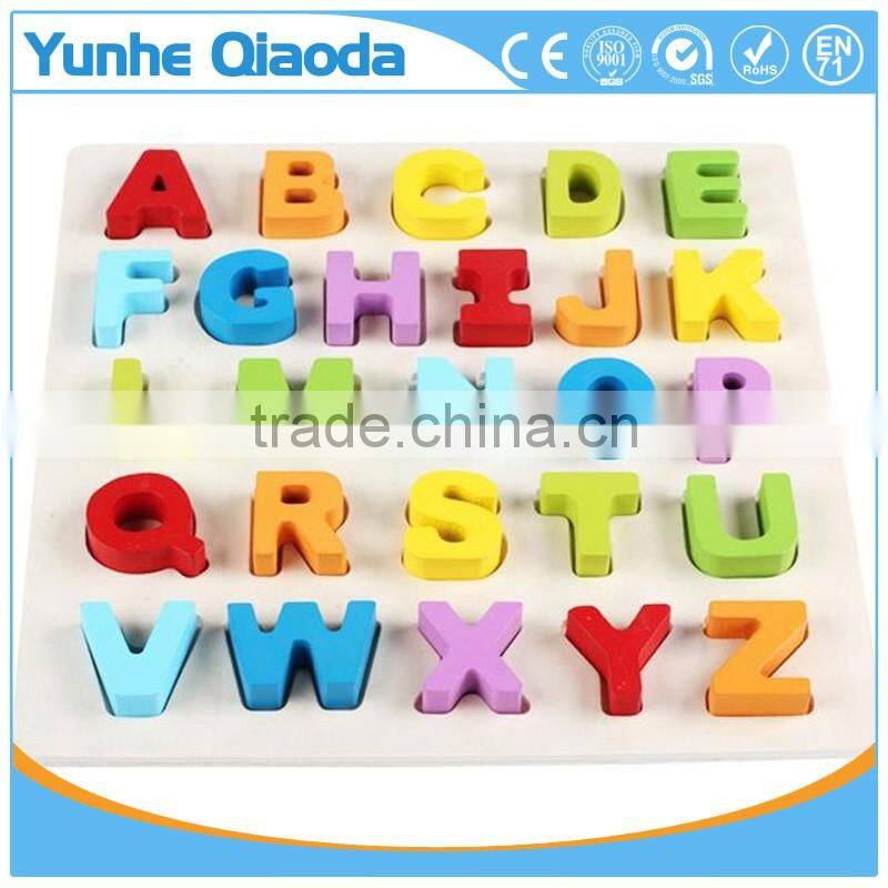 Hot sales kids learnign toy wooden alphabet and digital puzzle for preschool