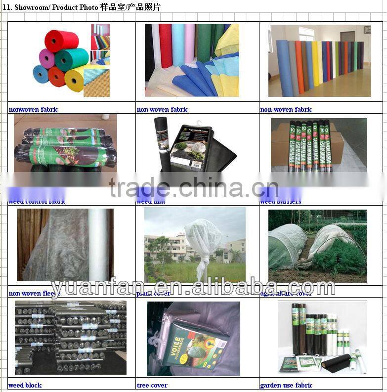 Yuanfan spunbond pp uv nonwoven agriculture fabric
