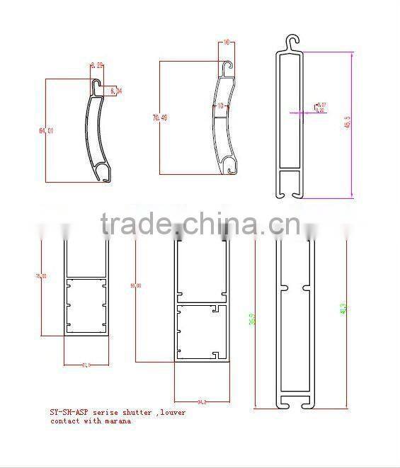 Louver Inside Aluminum Profile Frame Fixed Window