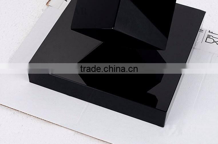 Modern design K9 black crystal table lamp with fabric lampshade