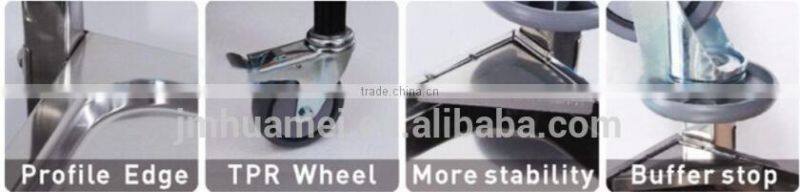 Stainless steel dinning room service trolley