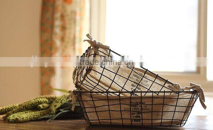 handmade wire kitchen storage basket wire basket with liner