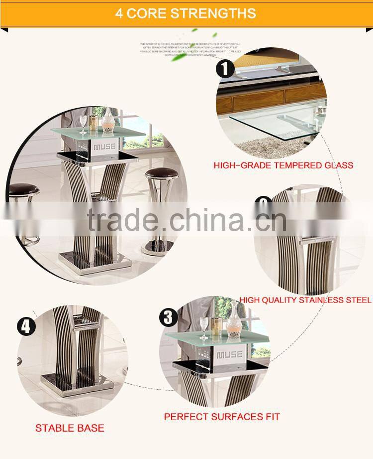 D110 Hot Sale Glass Bar Table High Bar Table Portable Bar Table