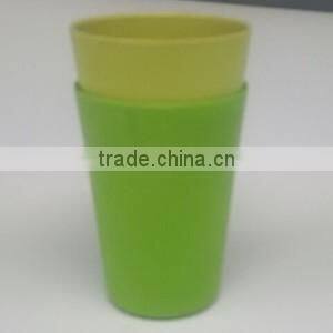 Bamboo fiber biodegradable coffee mugs with lids and sleeve