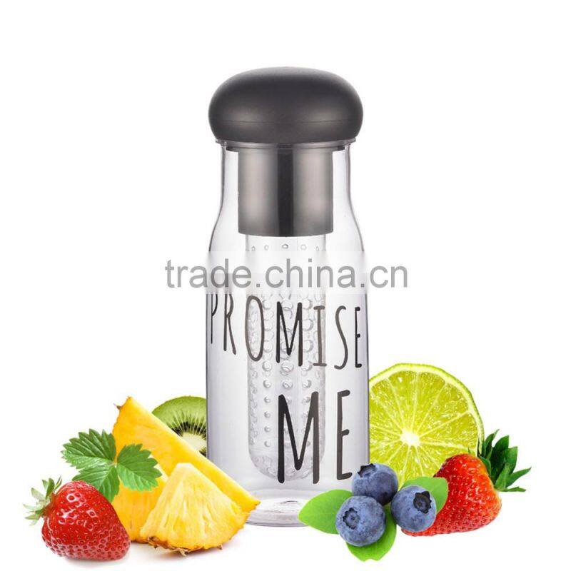 water bottle fruit infuser FDA approved bpa free plastic Tritan fruit infuser bottle 26 oz