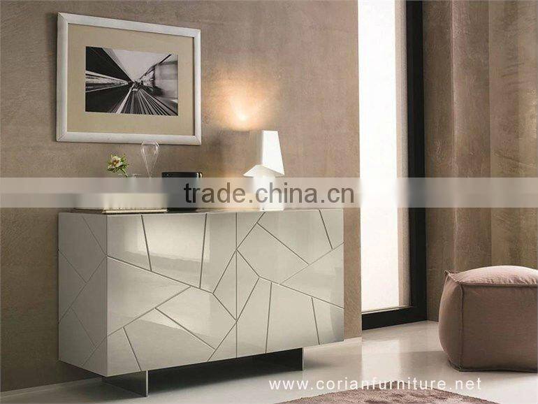 Stylish solid wood corian shelved living room bedside cabinets