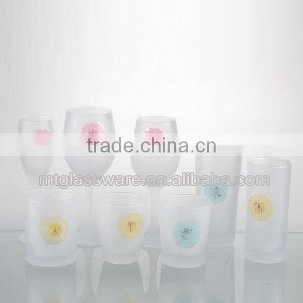 2016newes top grade mask detal paper transfer series wine galss set