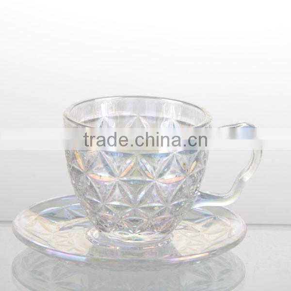 114ml iquid luster glass water coffee turkey tea cup with plate