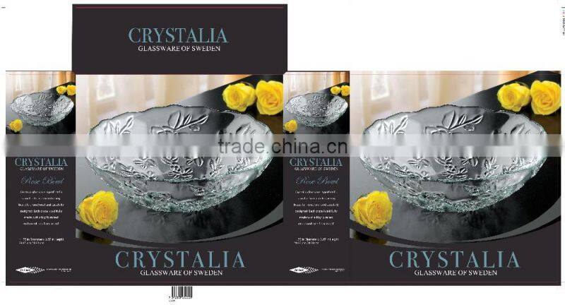 12.5' Clear Rose Embossed Fruit Salad Mixing Bowl