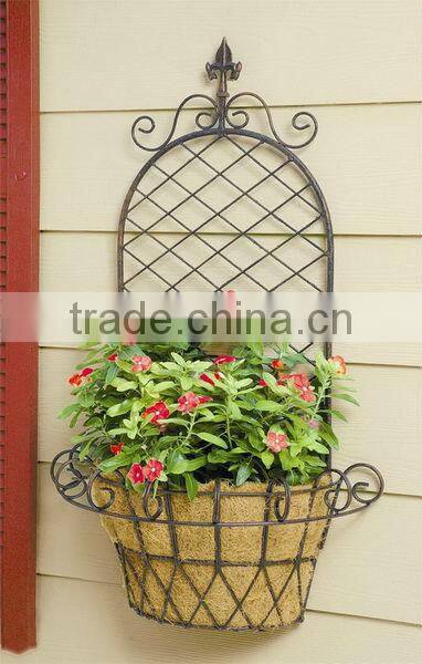 3 steps metal folding plant holder with coconut